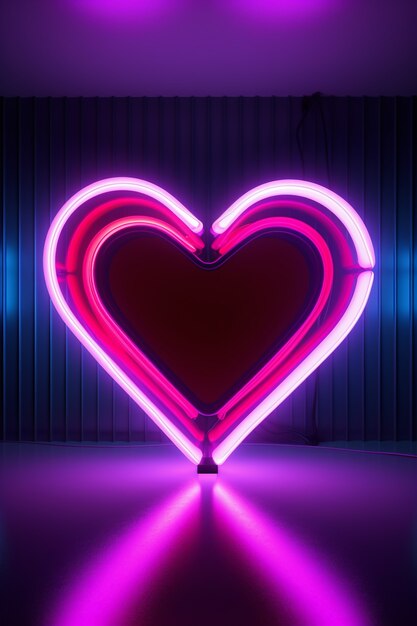 Cuore al neon in studio