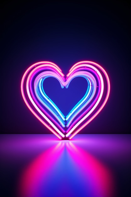 Cuore al neon in studio