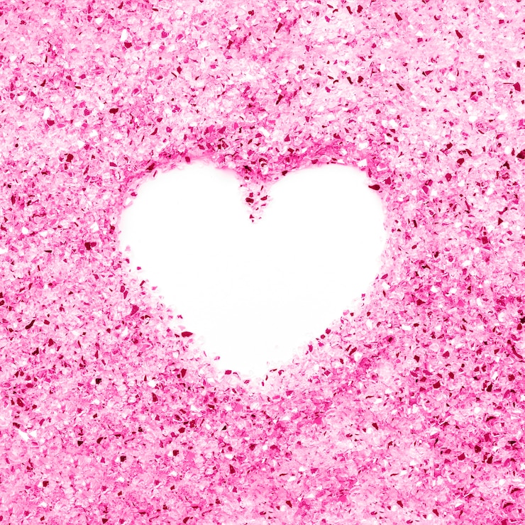 Foto gratuito cuore in cristalli di magenta