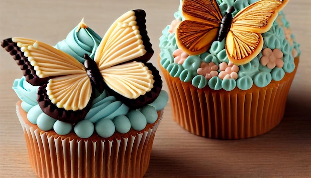Cupcake indulgente con decorazioni ornate per la celebrazione generate dall'IA