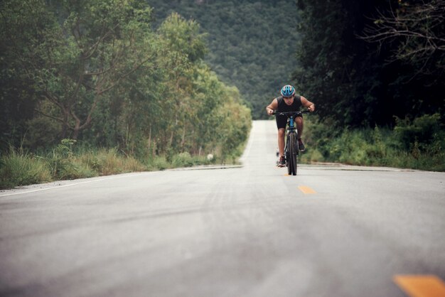 Cyclist Man Racing Bike Outdoor