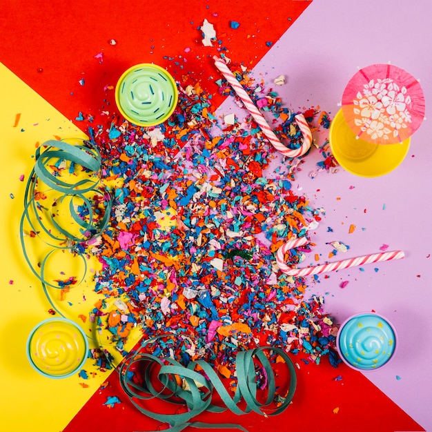 Decorazione del partito con confetti