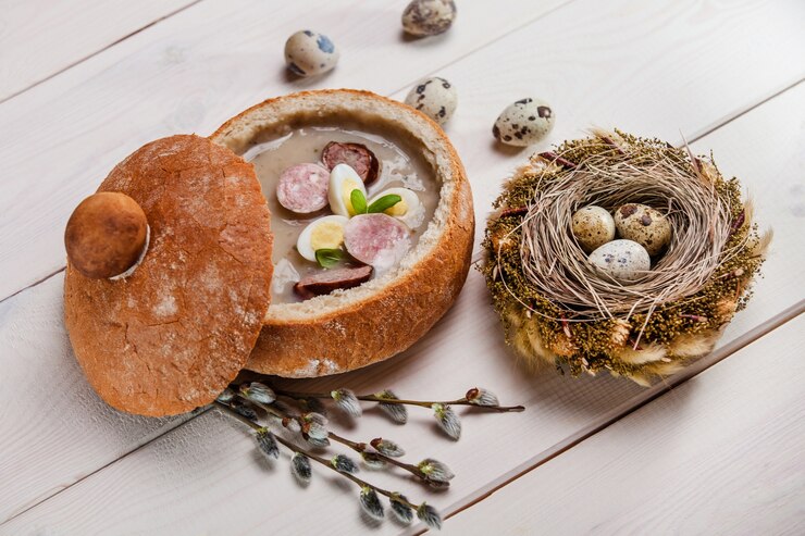 Foto gratuito decorazione della tavola di pasqua polacca