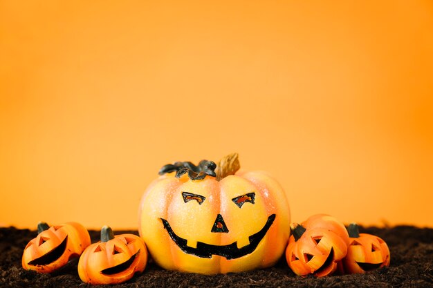 Decorazione di Halloween con zucche