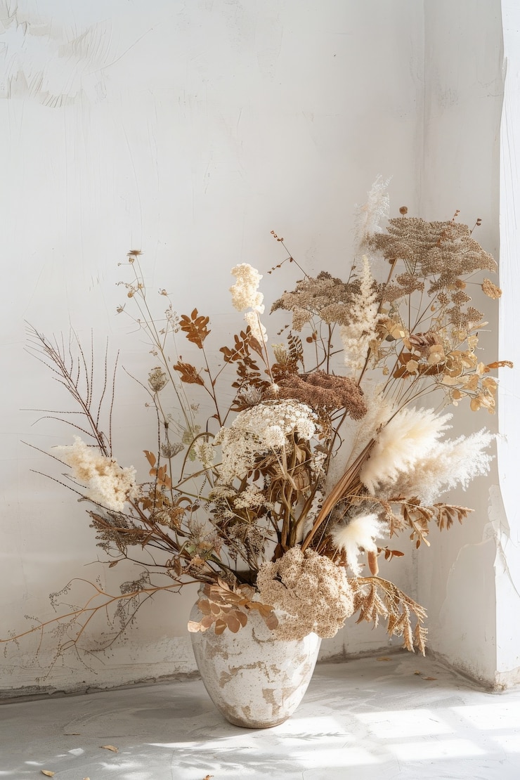 Foto gratuito decorazione onirica con fiori secchi