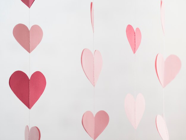 Decorazioni a forma di cuore appese