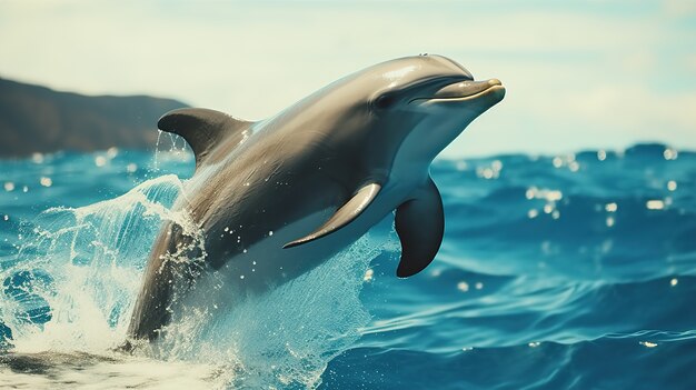 Delfino che salta fuori dall'acqua