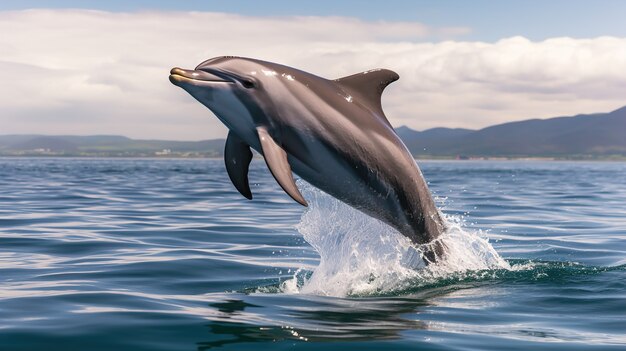 Delfino che salta fuori dall'acqua