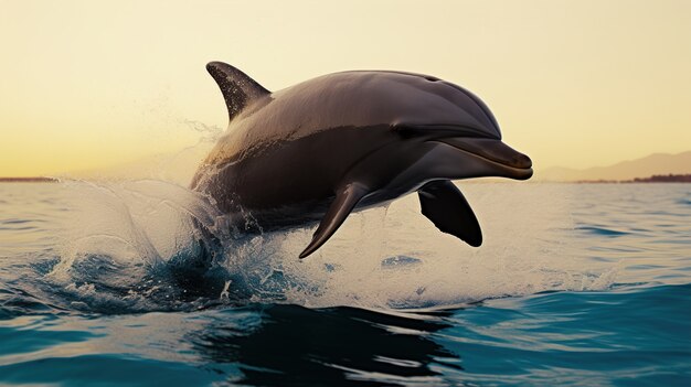 Delfino che salta fuori dall'acqua