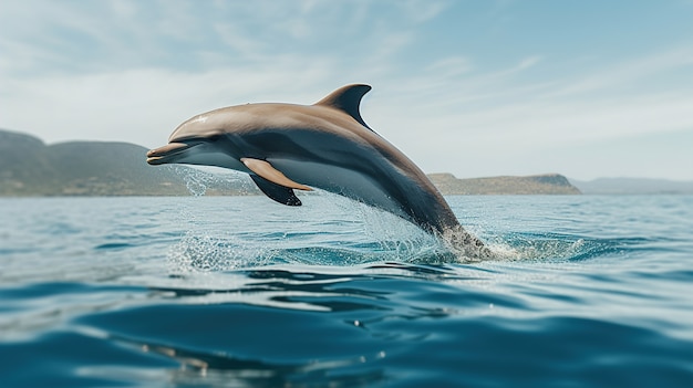 Delfino che salta fuori dall'acqua