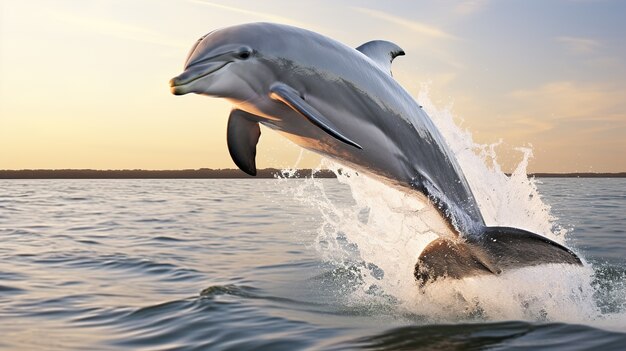 Delfino che salta fuori dall'acqua