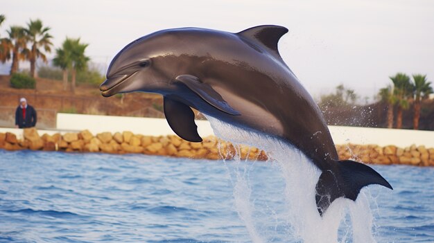 Delfino che salta fuori dall'acqua