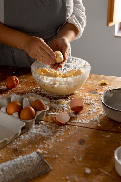 Deliziosa composizione per fare il pane al formaggio