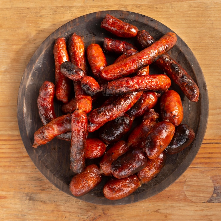 Foto gratuito deliziosa salsiccia chorizo alla griglia