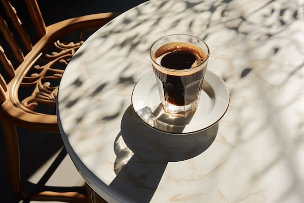 Deliziosa tazza di caffè al chiuso