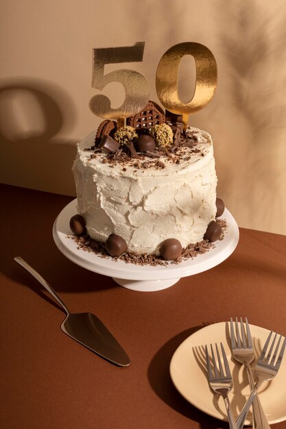 Deliziosa torta di anniversario dall'alto