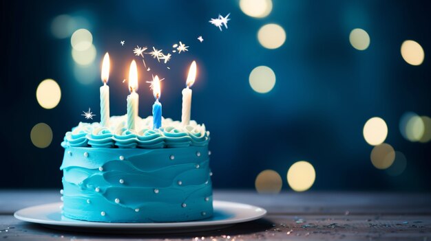 Deliziosa torta di compleanno con candele