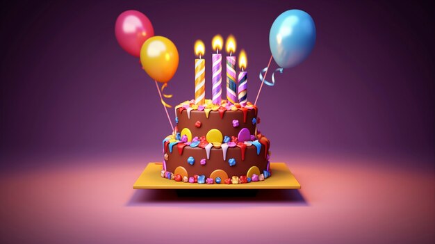 Deliziosa torta di compleanno con candele .