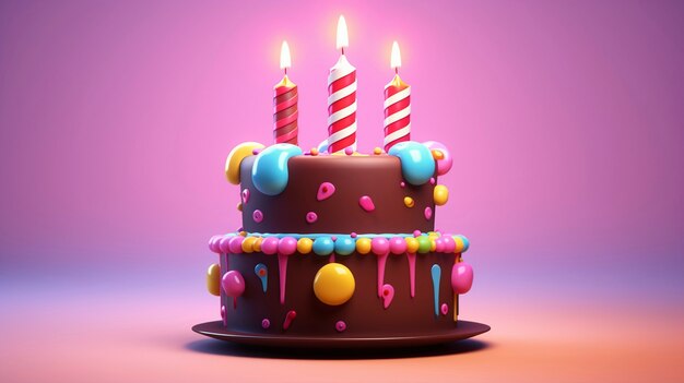 Deliziosa torta di compleanno con candele .
