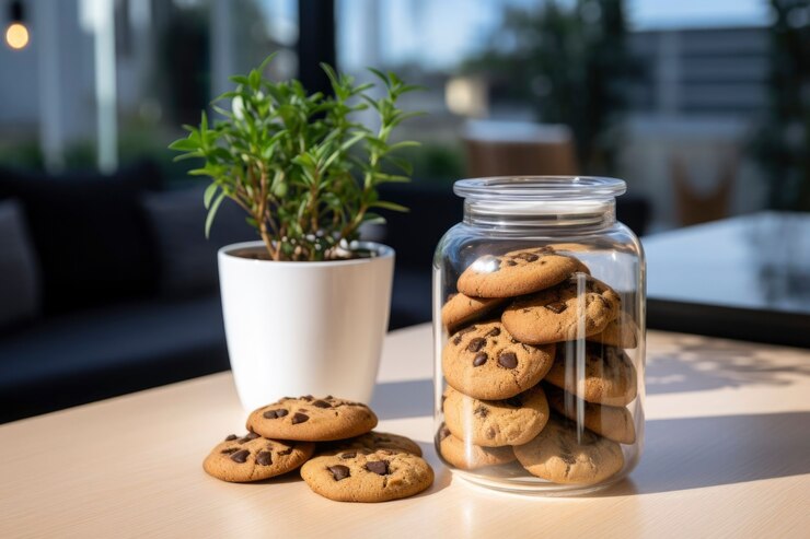 Foto gratuito deliziosi biscotti in barattolo