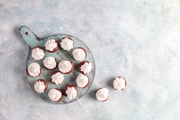 Deliziosi mini cupcakes al cioccolato.