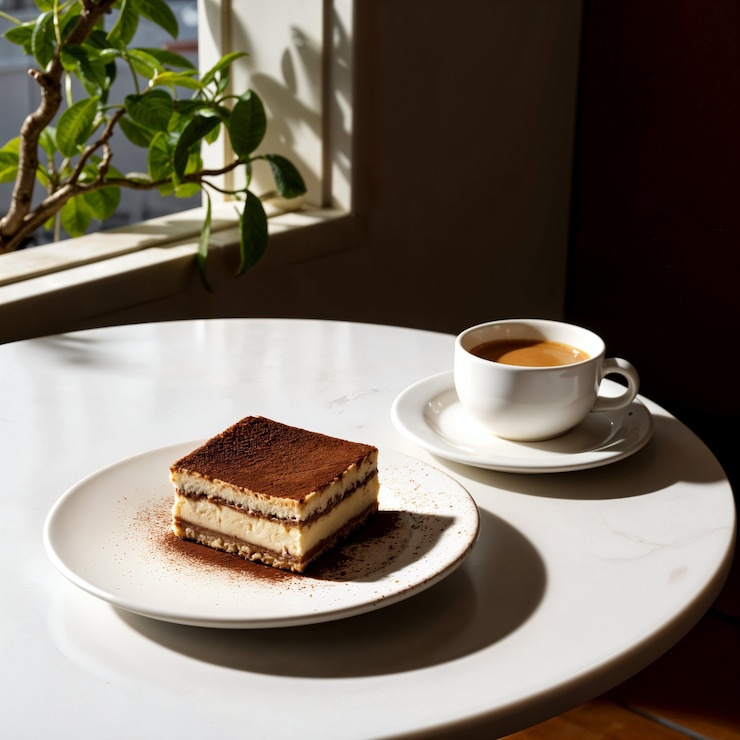 Foto gratuito delizioso caffè e tiramisu
