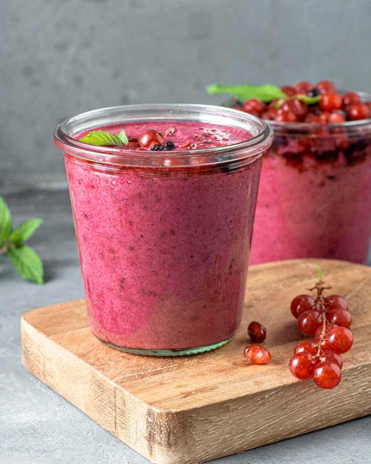Foto gratuito delizioso frullato in vetro