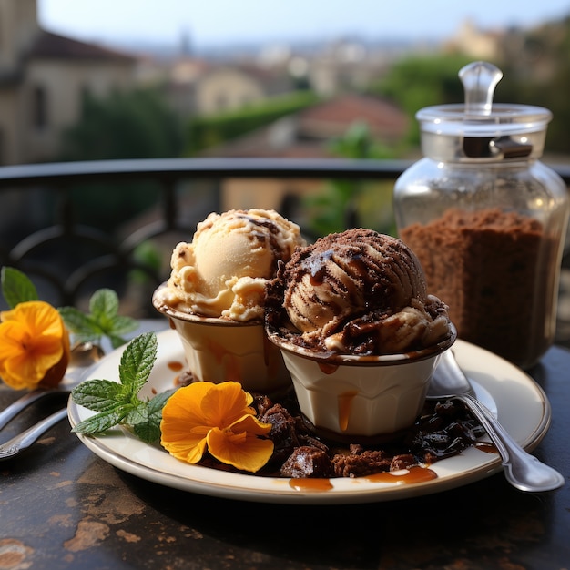 Delizioso gelato all'aperto