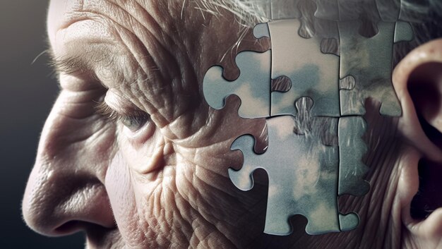 Demenza da perdita di memoria e concetto di alzheimer creato con la tecnologia dell'IA generativa