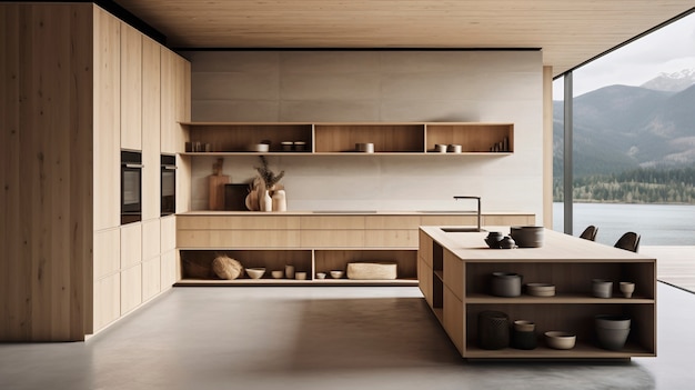 Design d'interni di cucina minimalista