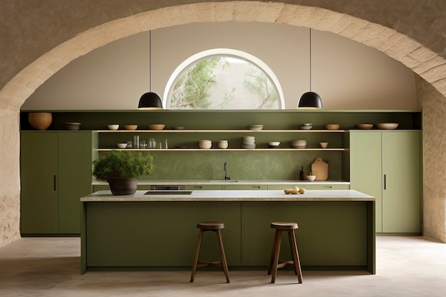 Design d'interni di cucina minimalista