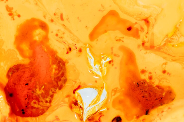 Foto gratuito design irreale arancione con forme e punti