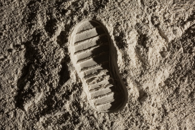 Dettagli del passo del piede del concetto di texture lunare