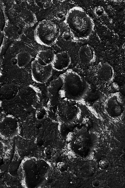 Dettagli in bianco e nero del concetto di texture lunare