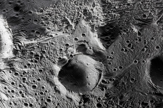 Dettagli in bianco e nero del concetto di texture lunare