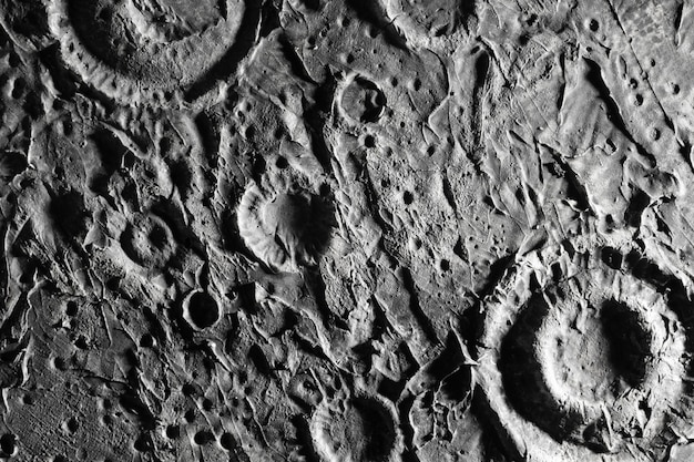 Dettagli in bianco e nero del concetto di texture lunare