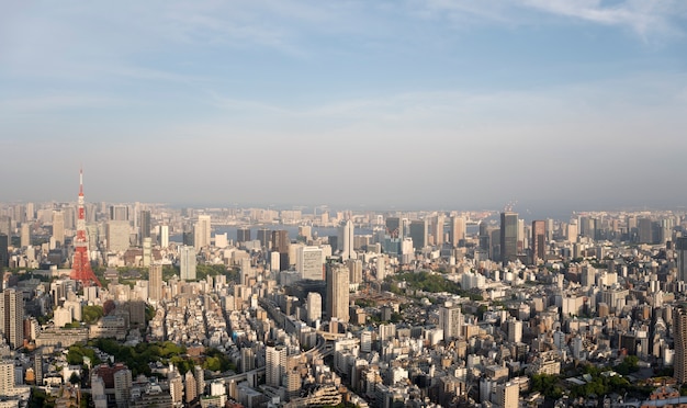 Di giorno del bellissimo paesaggio della città ad alto angolo