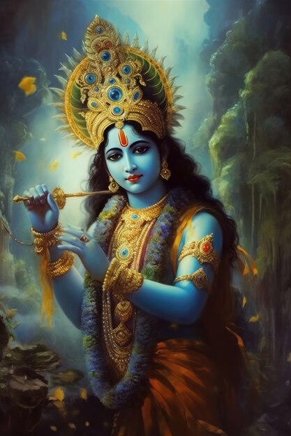 Dipinto che rappresenta Krishna