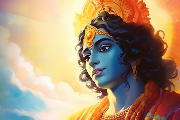 Dipinto che rappresenta Krishna