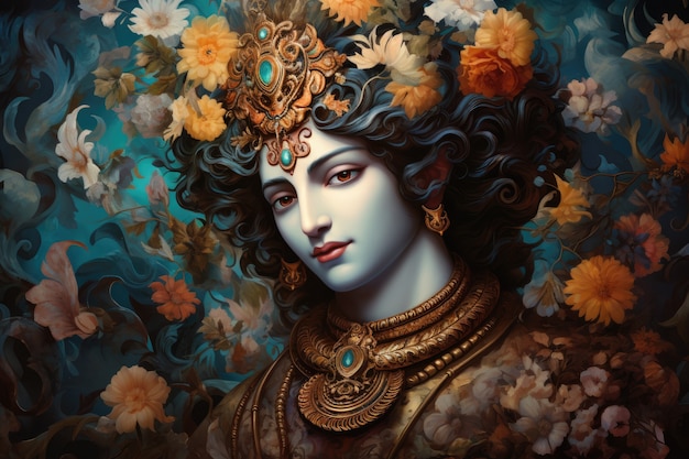 Dipinto che rappresenta Krishna