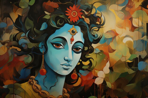 Dipinto che rappresenta Krishna