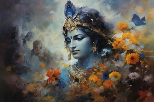 Dipinto che rappresenta Krishna