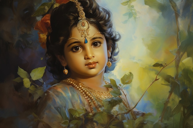 Dipinto che rappresenta Krishna