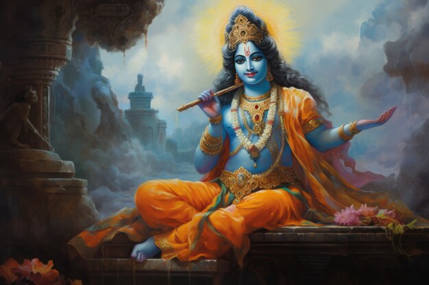 Dipinto che rappresenta Krishna