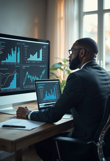 Diputato che lavora in un ambiente di marketing