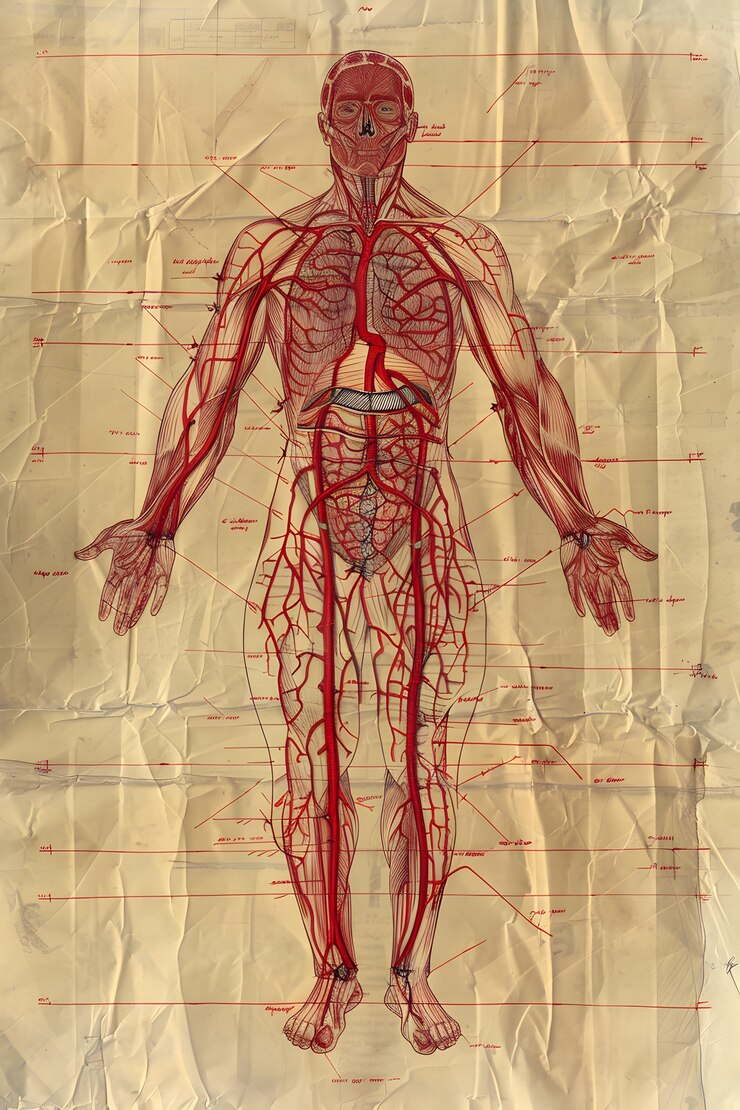 Foto gratuito disegno anatomico in stile vintage