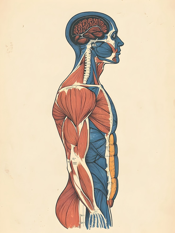 Foto gratuito disegno anatomico in stile vintage