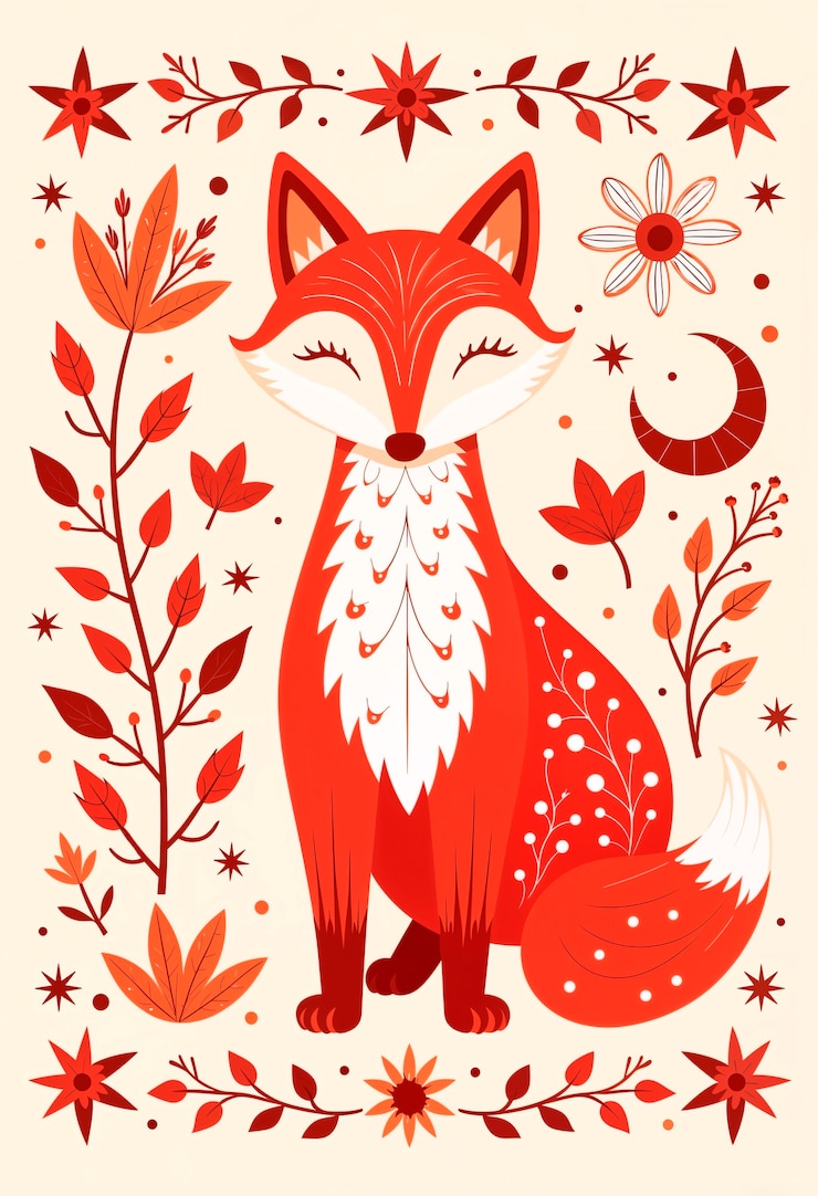 Foto gratuito disegno di animali in stile popolare