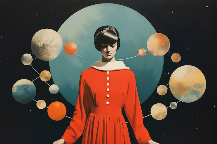 Foto gratuito disegno di collage retrò del cielo