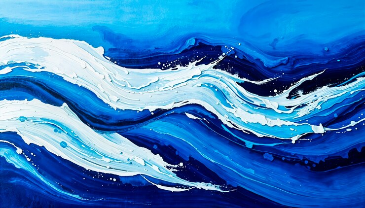 Foto gratuito disegno di sfondo di pittura blu astratta